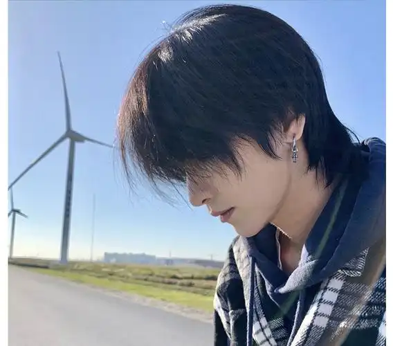 男生假发狼尾 狼尾假发男长发日系男生武士头中分男士鲻鱼头自然日常