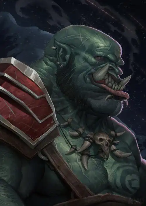 魔兽同人画作杜隆塔尔之力奥格瑞玛城的兽人步兵