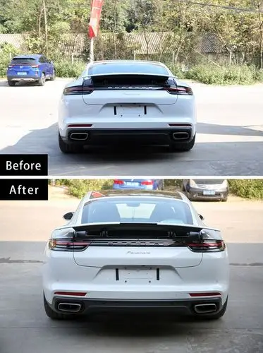 保时捷17款panamera原厂turbo尾翼 轮毂喷漆改色 卡钳喷漆