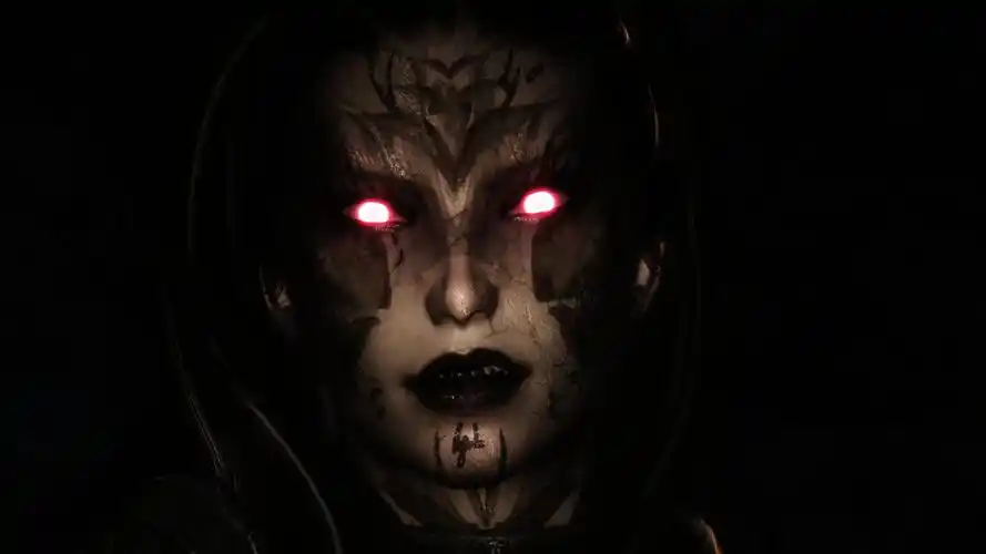 人物美女红眼睛娱乐游戏上古卷轴5天际恶魔纹身womenred