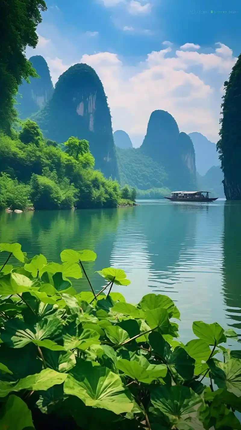 桂林漓江,千年美景,共呜不已.深入桂林,迈过青山,迎来的是漓 - 抖音