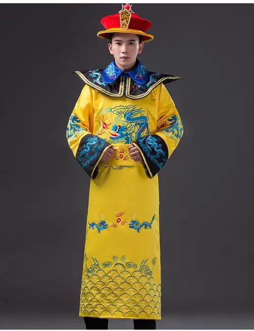 一件代发龙袍皇帝服装古装cos古代清朝服装明朝汉服绣龙黄上男装