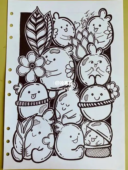 线描手绘临摹121小可爱