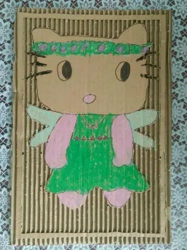 党三尧中心学校艺术"一校一品"――纸箱板画