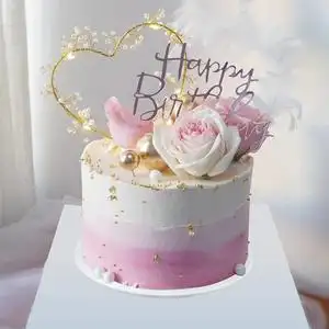 仿真生日蛋糕模型2020创意玫瑰鲜花羽毛网红新款塑胶橱窗样品摆设