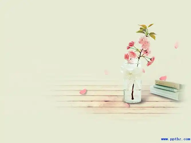 淡雅盆景樱花ppt背景图片