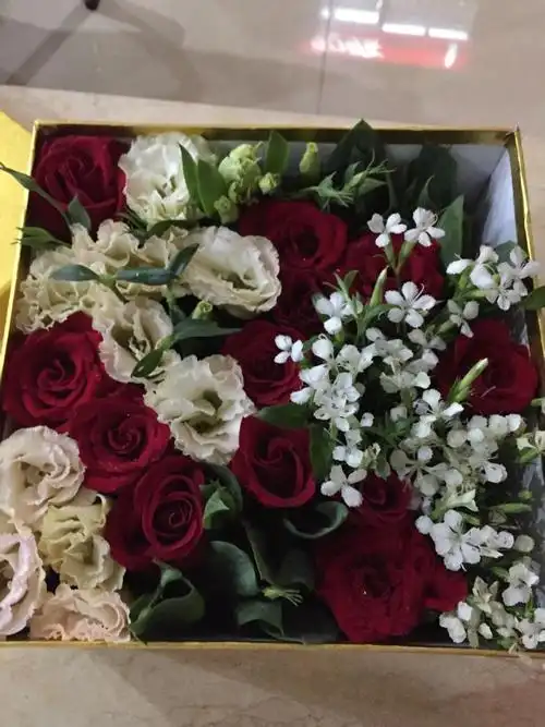 昨晚男朋友送的,他在外地上班叫他朋友帮他买了花店送来的,收到花时太