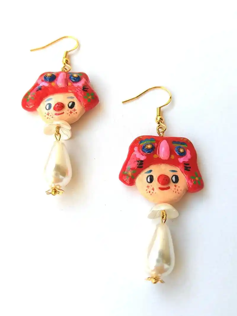 就是不想上班#粘土手工 #手作粘土 #手作耳饰 #手作饰品  - 抖音