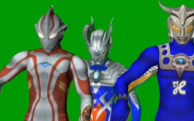 雷欧梦比优斯赛罗奥特曼绿幕素材