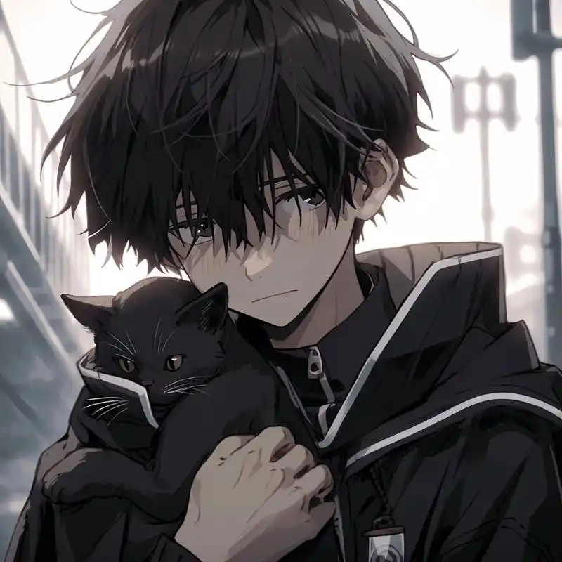 少年与猫丨动漫男头 小猫被一个温暖的少年救助才活了下来