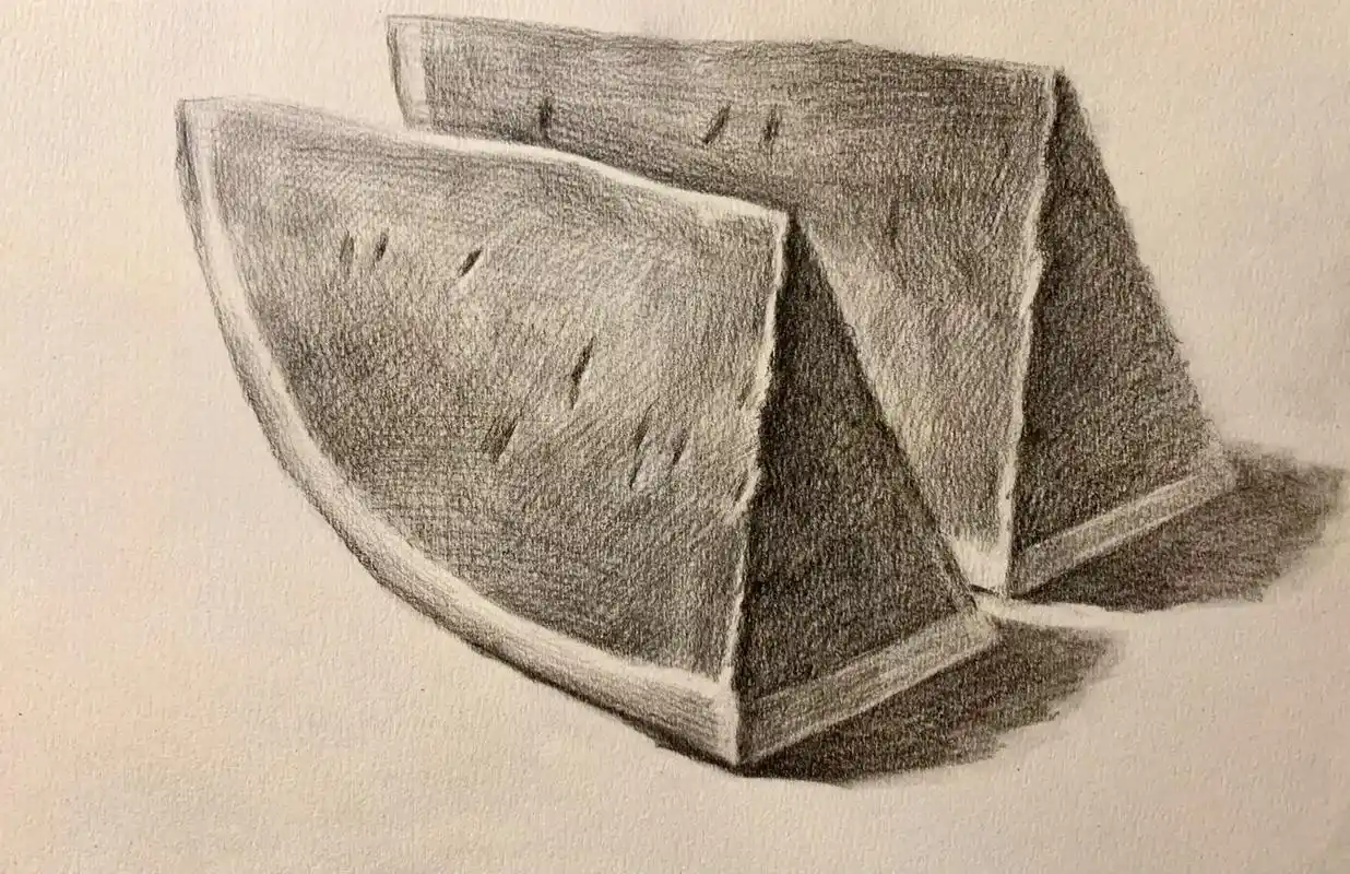 《素描西瓜》带你轻松学画画 - 抖音