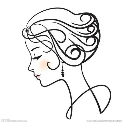 歌唱家简笔画职业女性素材下载矢量图