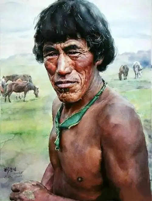 转载水彩欣赏刘云生的藏区风情震撼心灵的清澈目光