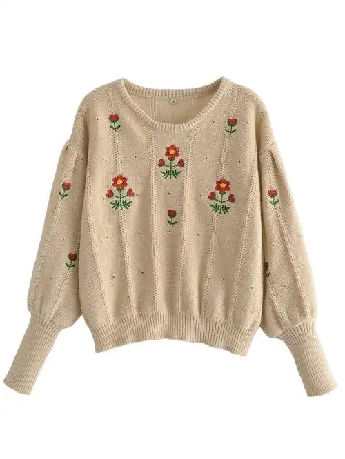 批发花朵毛衣图片