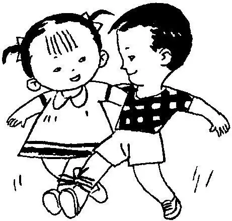 小朋友互相帮助的简笔画