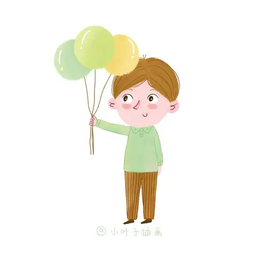 画了一组小朋友 开心