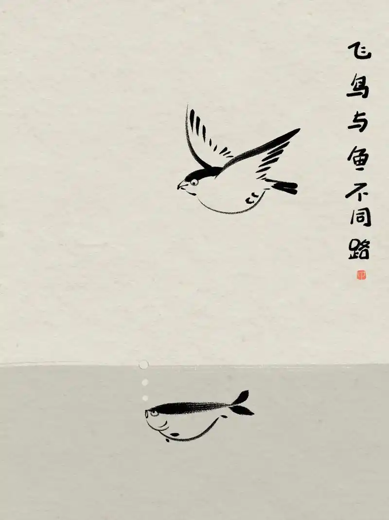 飞鸟与鱼不同路,再见容易再见难.也是可以同路的. #漫画 # - 抖音