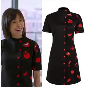 欢乐颂2王子文曲筱绡明星同款2017夏新款短袖 span class=h>红唇