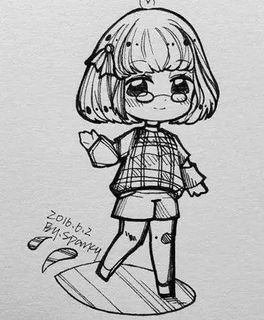 手绘手帐简笔画q版小女孩q版少女简笔画q版人物简笔画女孩q版少女简笔