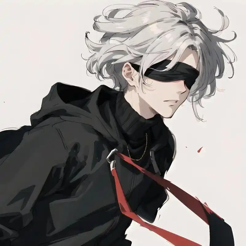 蒙眼超级帅气/情侣头像/闺蜜头像 这么好看的头像,确定不一起换么?