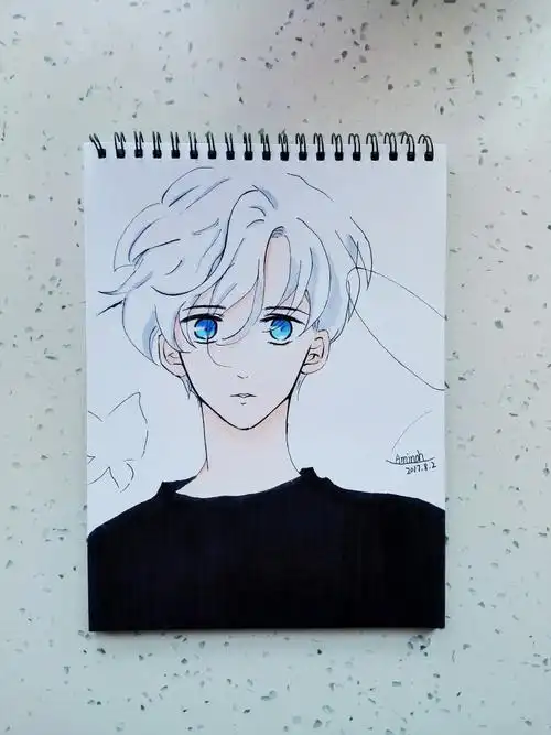 手绘马克笔雪男