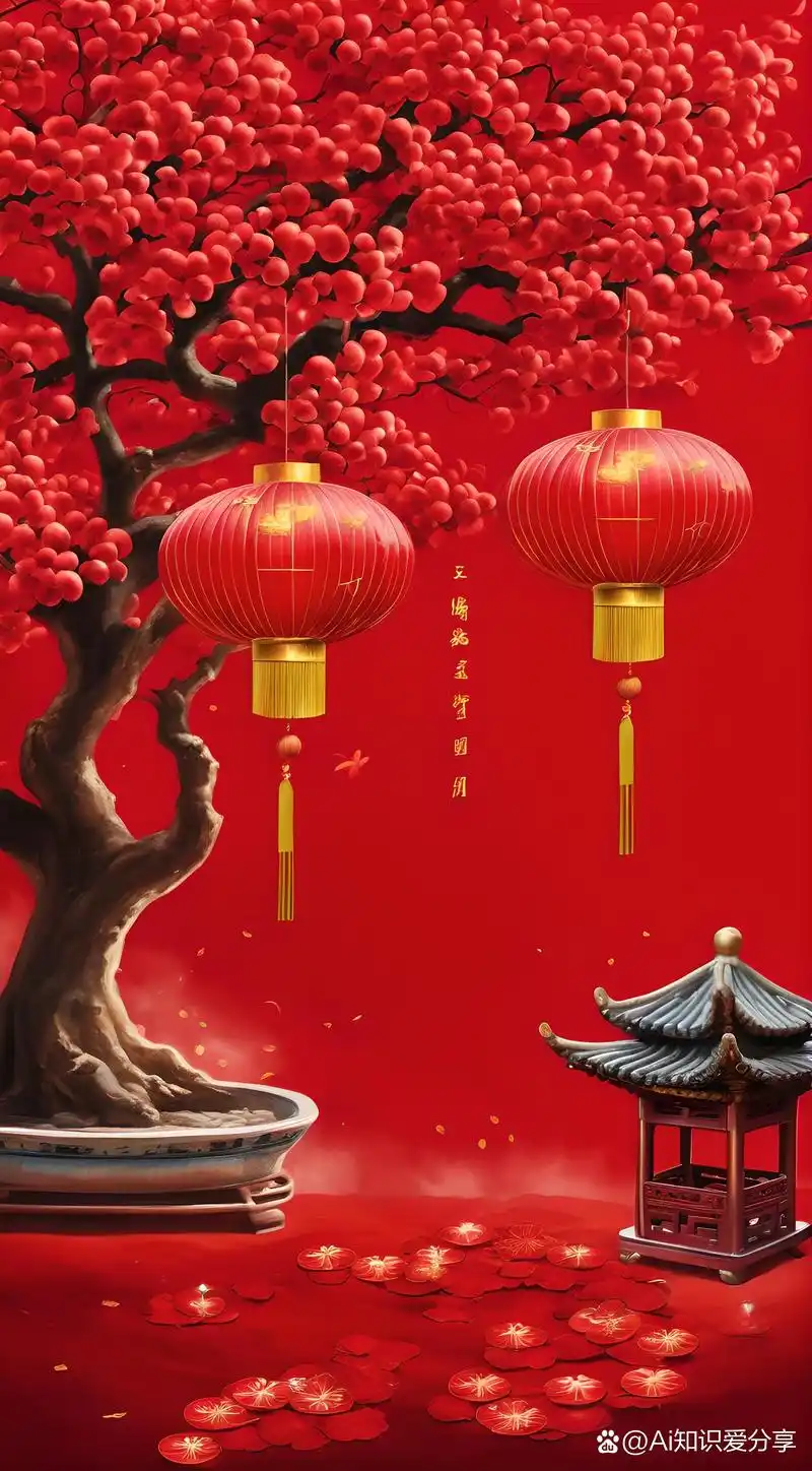 新年大红喜庆画风壁纸,提前暖暖场,热热身!#图个开心# #喜庆壁纸