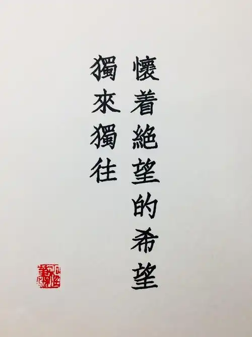 怀着绝望的希望独来独往