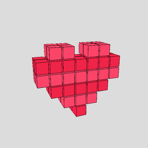 p5js旋转爱心的临摹