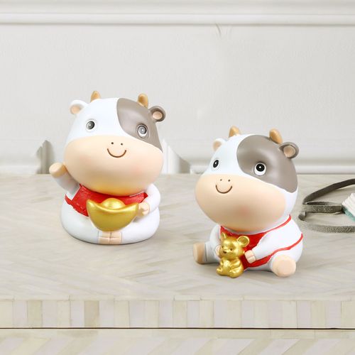 礼物卡通创意可爱男孩女孩生肖牛小摆件饰品牛气冲天桌面