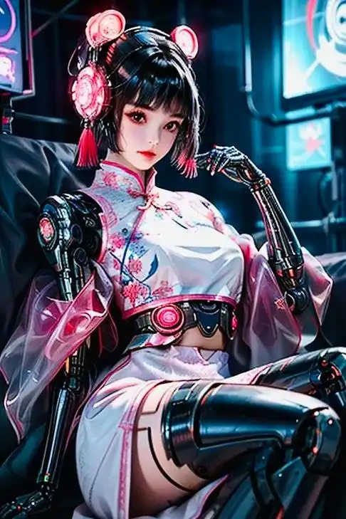 未来世界61赛博朋克风61旗袍少女.#ai绘画 #美出高级感 # - 抖音