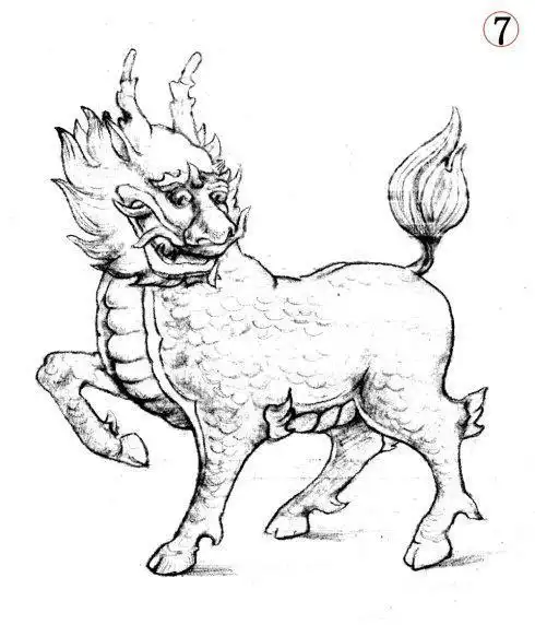 神兽白虎画简笔画帅气神兽素描简笔画西方古神话怪物简笔画四大神兽简