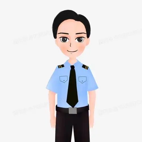 卡通手绘穿制服的人素材