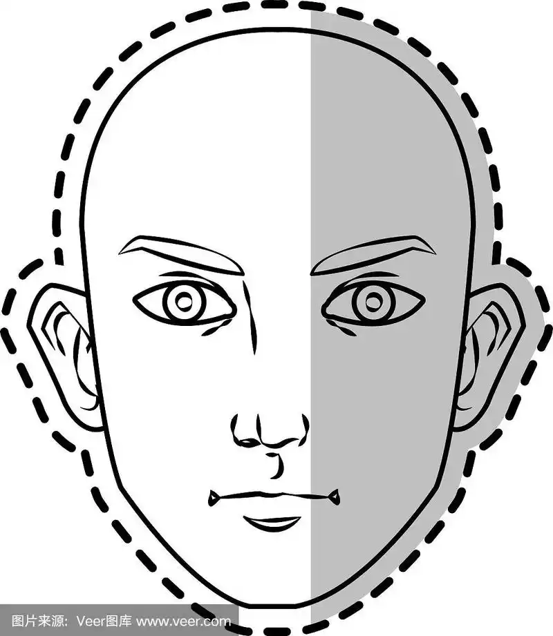 孤立的人脸卡通设计