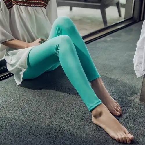 无痕液体裤女外穿性感紧身光泽裤女无缝一体透明薄款冰丝打底裤女