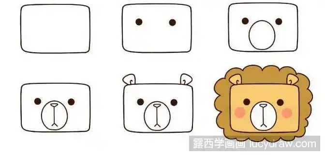 简笔画长方形小动物的画法教程(1)