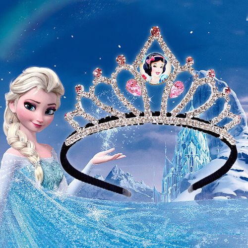 伊顿德鲁儿童皇冠头饰女童王冠发卡冰雪爱莎公主不伤发发箍女孩生日
