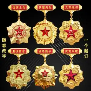 定制军人纪念章光荣退伍勋章老兵聚会退役留念战友礼物优秀尖士兵