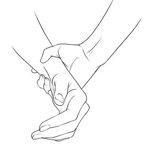 绘画参考#牵手的画法