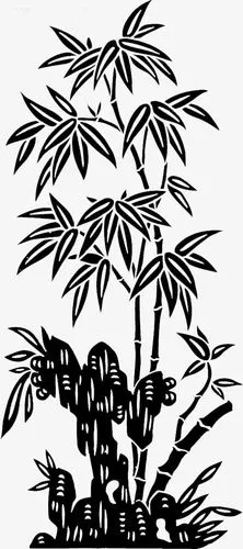 中国风黑色竹子画