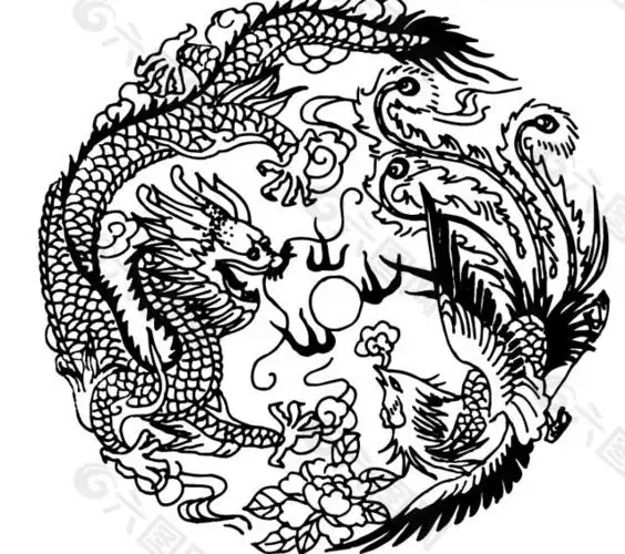 中国传统吉祥龙凤图案设计元素素材免费下载(图片编号:1919667)-六