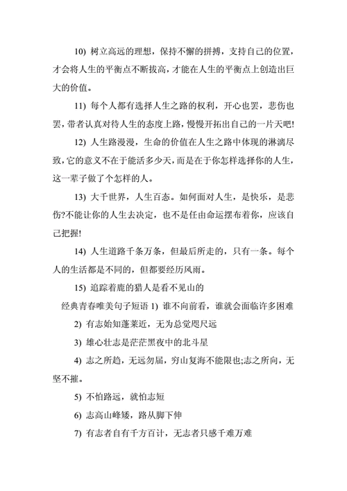 感叹青春的唯美句子短语八字短语唯美霸气句子doc5页