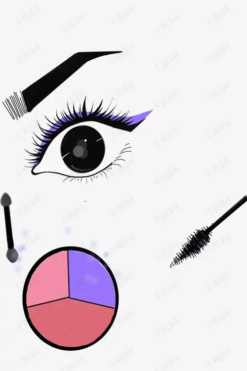 眼影美容卡通插画