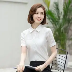 青年白领衬衫短袖纯棉20多30岁左右轻熟女时尚夏装上衣瘦人穿衬衣
