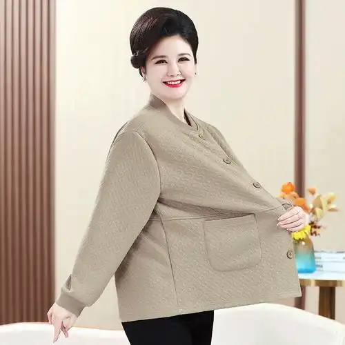 外套女士上衣中老年女装胖妈妈春装春秋夹克2024新款加肥特体大码