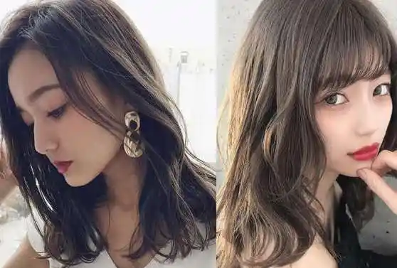 中发烫发发型图片女