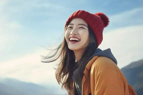 年轻女性美女的笑脸笑脸笑容开心好心情快乐幸福