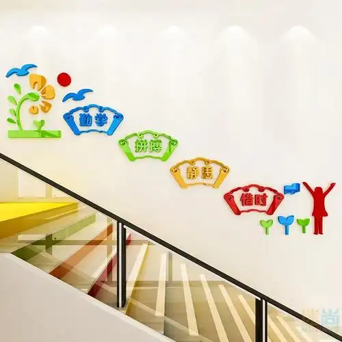 教育培训机构墙面装饰学校楼梯走廊文化墙布置辅导班教室墙贴创意