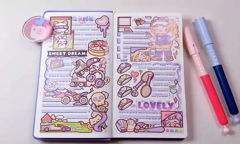 手帐 提拉多贴纸日记 拼贴排版 声控 白噪音 沉浸式 asmr