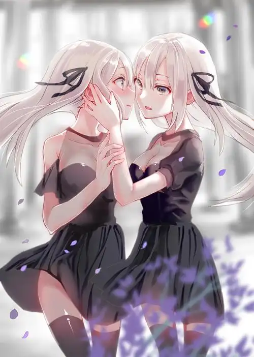 双子百合插画图片壁纸