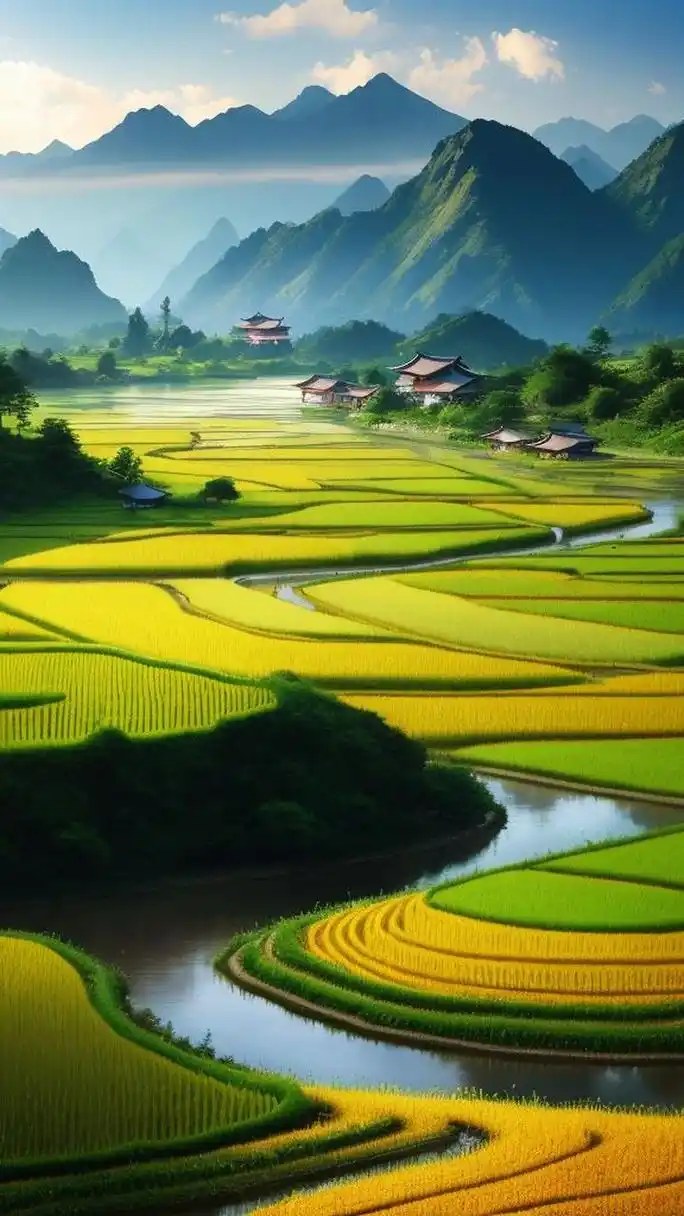 唯美绿色清新田园风光,希望的田野,稻田风景  一年之计在于春,春耕